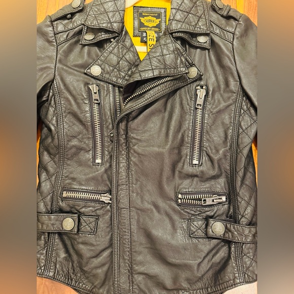 Superdry Leather Jacket - Picture 2 of 3